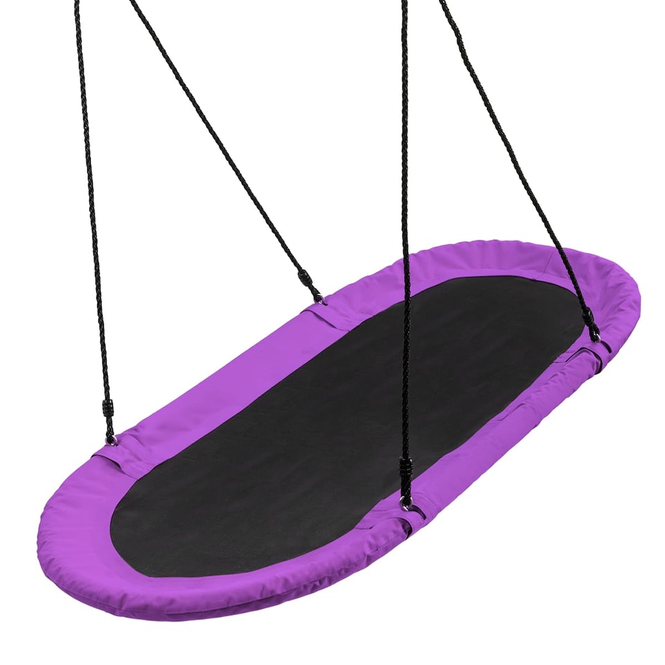 image 1 of COSTWAY Oval Swing Tree Swing with Adjustable Heights Purple