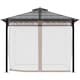 image 9 of Outsunny 3 x 3 m Outdoor Polycarbonate Gazebo Double Roof Hard Top Gazebo with Galvanised Steel Frame Nettings Curtains for Garden Lawn Patio and Deck Khaki
