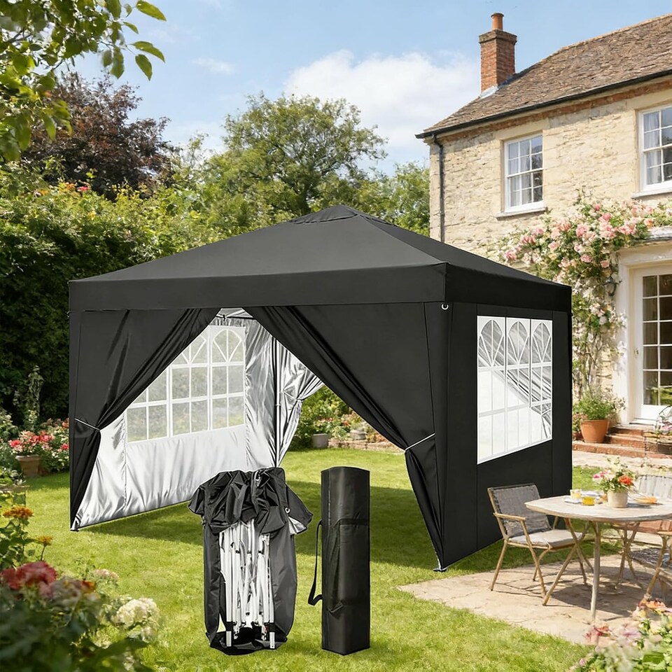 image 1 of Rattantree Pop Up Gazebo Canopy Tent 3x3m Waterproof Outdoor Shelter