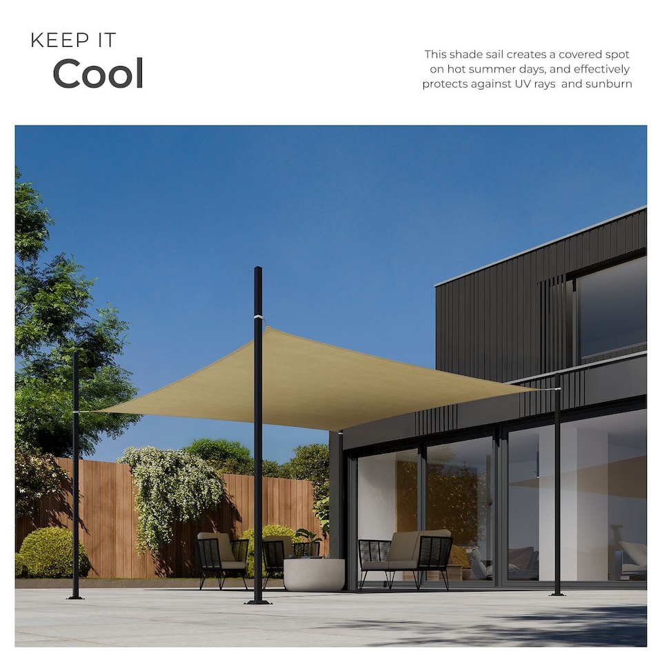 image 1 of Sun Sail Sonny, UV Protected, Water-Resistant and Anti-Tear | Cream | sand | 3 x 5 m | 1