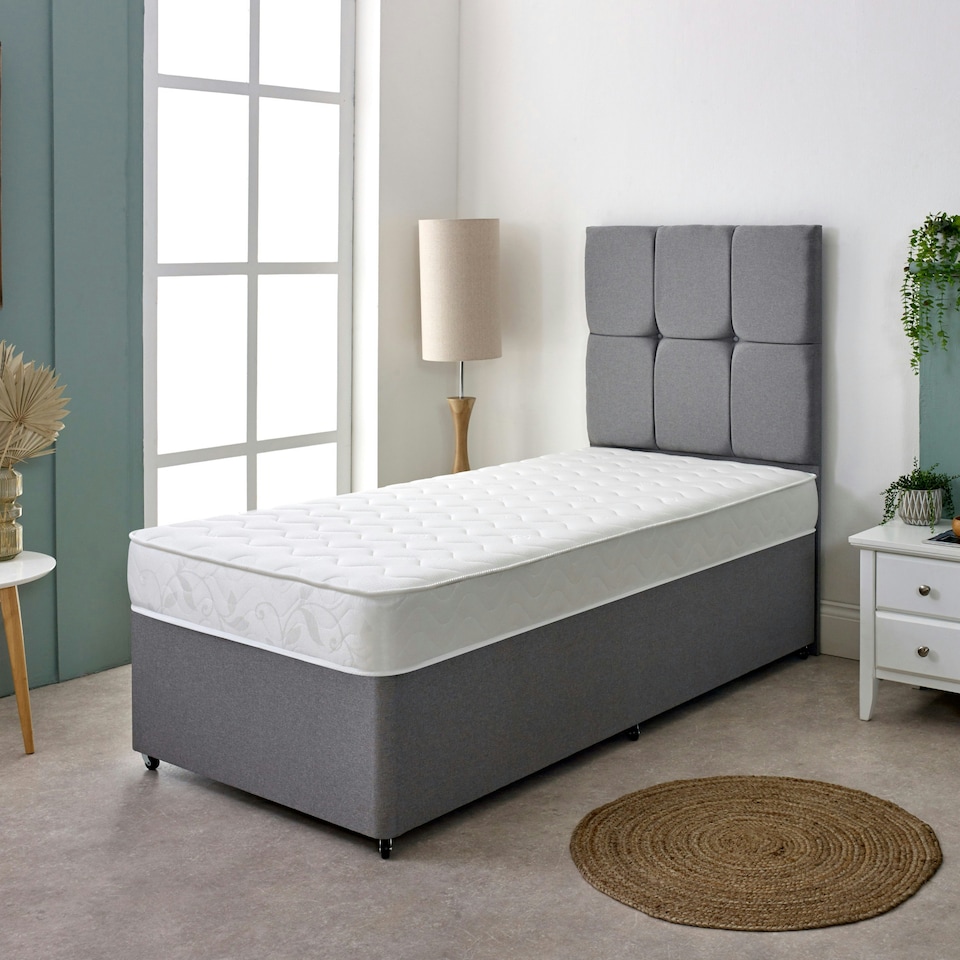 image 1 of Wave Design Sprung Mattress - Soft Feel, Deep Quilted Sleep Surface White | Small Double