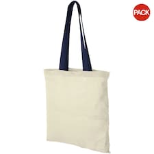 Bullet Nevada Cotton Tote (Pack Of 2) - Natural/Navy - One Size Brown
