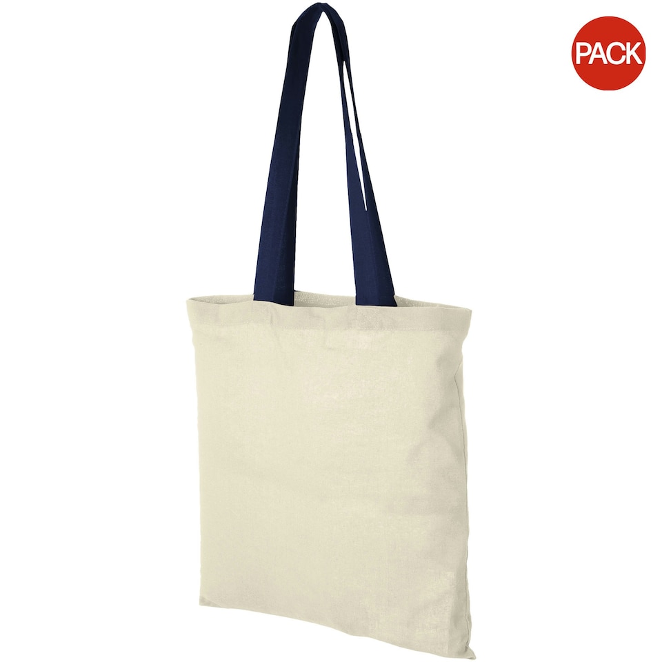 image 1 of Bullet Nevada Cotton Tote (Pack Of 2) - Natural/Navy - One Size Brown
