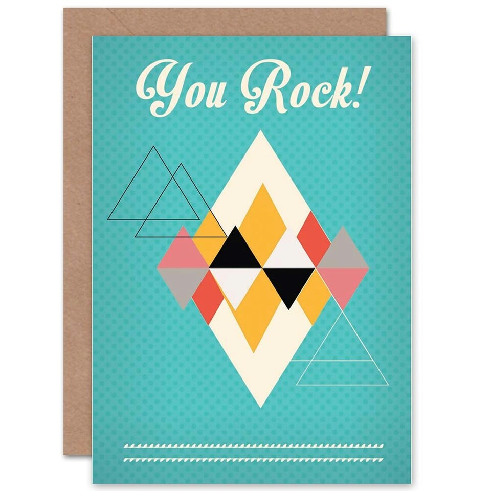 image 1 of You Rock Geometric Pattern For Friend Friendship Card
