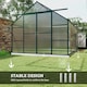 image 5 of Outsunny 8x12ft Polycarbonate Walk-in Greenhouse Outdoor w/ Double Sliding Door