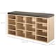 image 5 of HOMCOM Multi-Storage Shoe Rack w  14 Compartments Cushion Moving Shelves Solid Frame Foot Pads Home Office Tidy Organisation Boots Trainers Brown | Brown | Natural