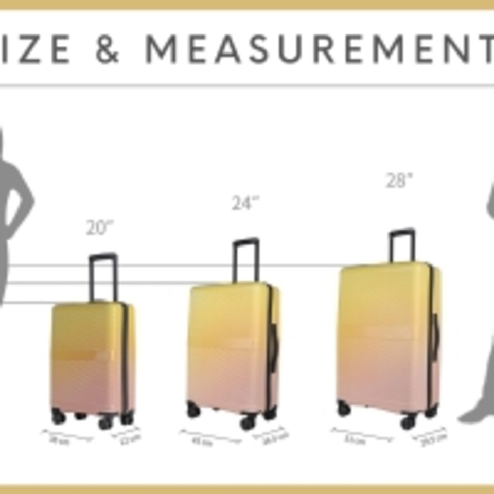 image 1 of 2 Pcs Set,Suitcase Premium Lightweight, Carry-on Hand Luggage, Durable ABS+PC Hardshell, Zipper Closing with TSA Lock, 4 Spinner Wheels