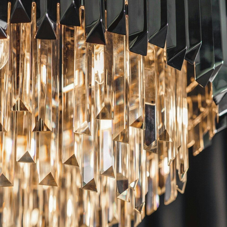 image 1 of Valetta Pendant Polished Stainless Steel & Crystal (K5) Glass 6 Light Dimmable IP20 - E14