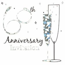 SE Diamond 60th Anniversary Invites Display Packs - Silver - One Size