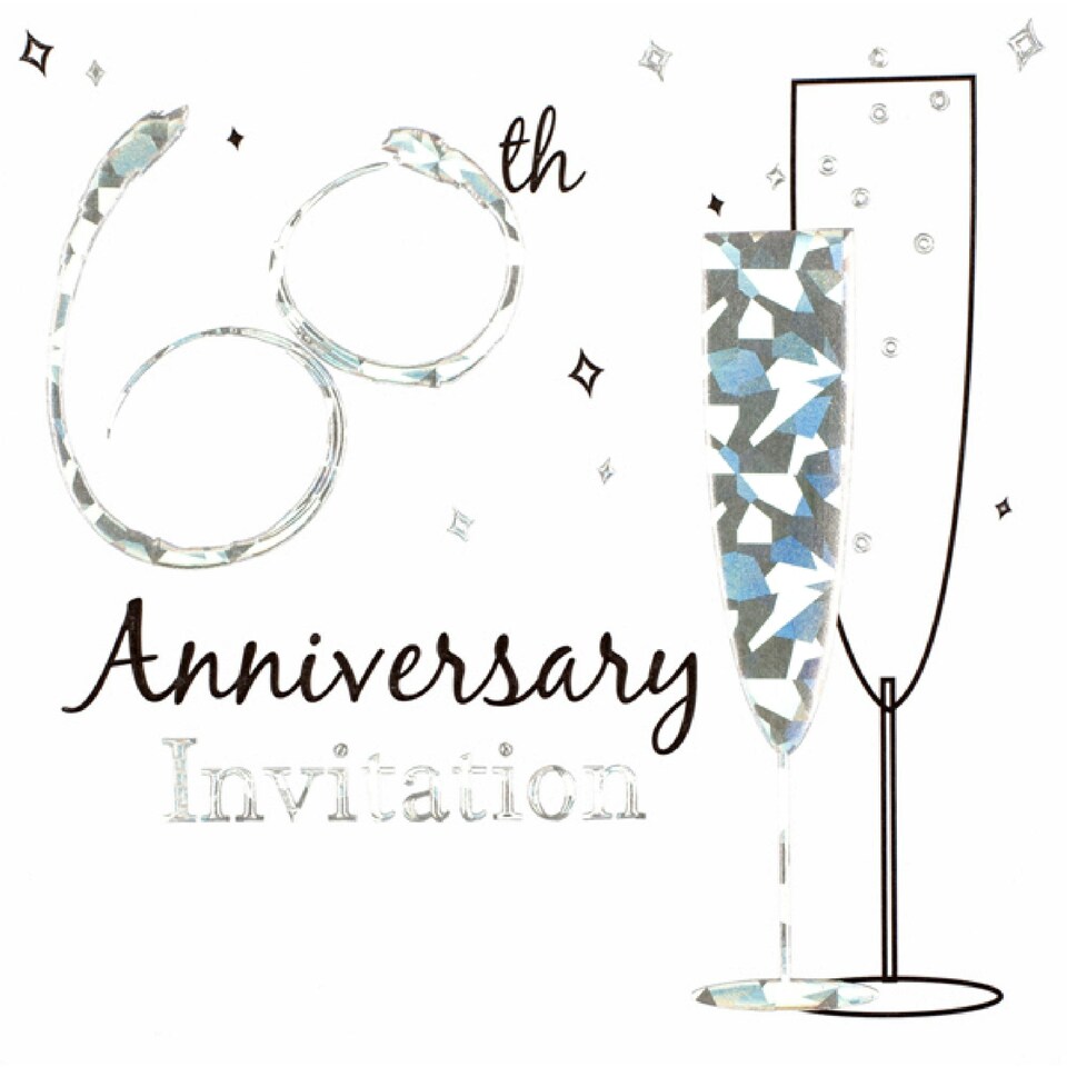 image 1 of SE Diamond 60th Anniversary Invites Display Packs - Silver - One Size