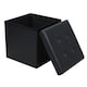image 3 of Faux Leather Foldaway Storage Ottoman Brown