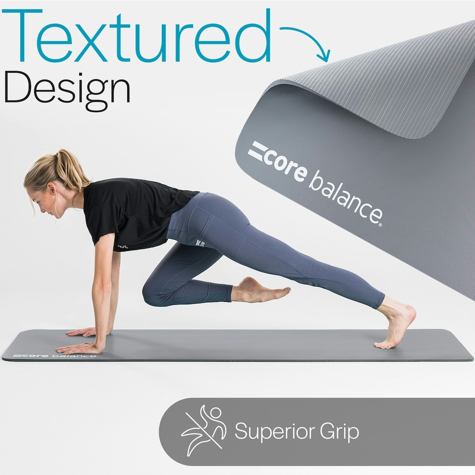 image 1 of Pilates Mat with Strap (10mm Thick) - Grey