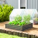 image 2 of Outsunny Raised Garden Bed Metal Garden Flower Vegetable Planter Light Grey