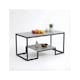 image 1 of Alivio Modern Coffee Table with Metal Frame & Shelves Storage (Grey)