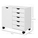image 7 of HOMCOM Modern Mobile 5-Drawer Cabinet w/ Door, Office Storage Cabinet White