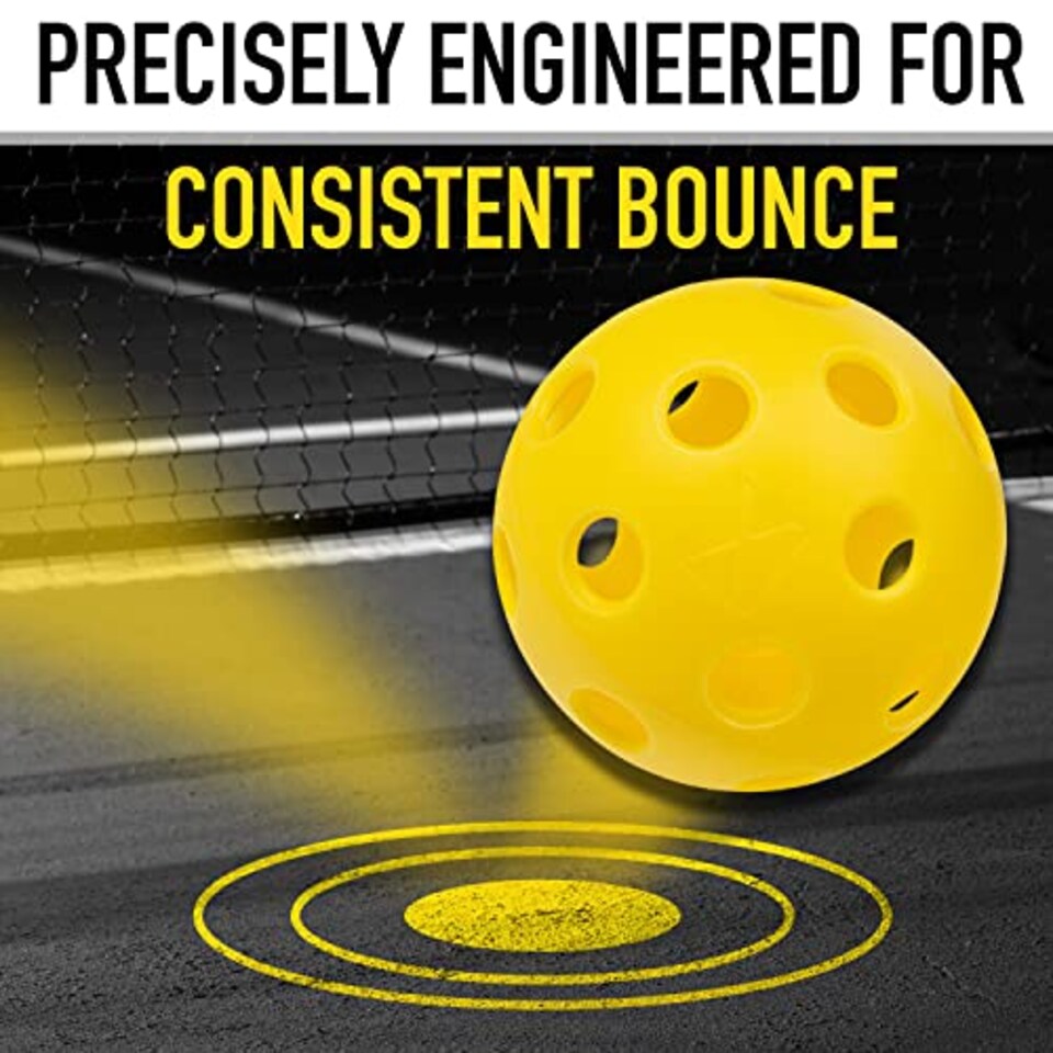 image 1 of Franklin Sports X-26 Indoor Pickleballs - USA Approved Tournament Balls - Bulk 100 Pack - Yellow