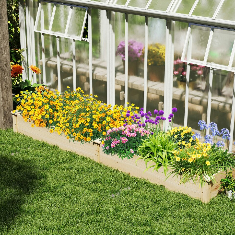 image 1 of COSTWAY Wooden Raised Garden Bed Elevated Planting Bed N/A