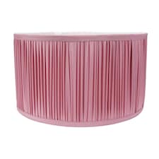 ValueLights Jess Blush Pink Fabric Ruched Pleated Large Drum Shade | Pink