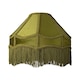 image 1 of Traditional Victorian Empire Lamp Shade in Olive Green Velvet with Long Tassels | Green | 12"