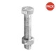 image 2 of Securfix Zinc Plated Hex Bolts (Pack of 25) - Silver - 25mm x 6mm