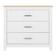 image 3 of Portland 3 Drawer Chest - L40 x W80 x H71.5 cm - White/Oak Effect