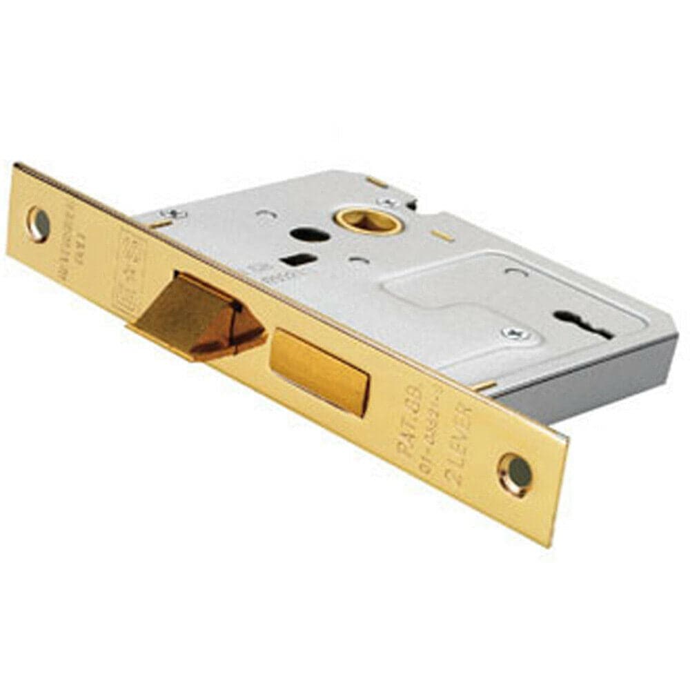 Loops 76mm 3 Lever Contract Sashlock Square Forend Electro Brassed Door Latch in Metallics