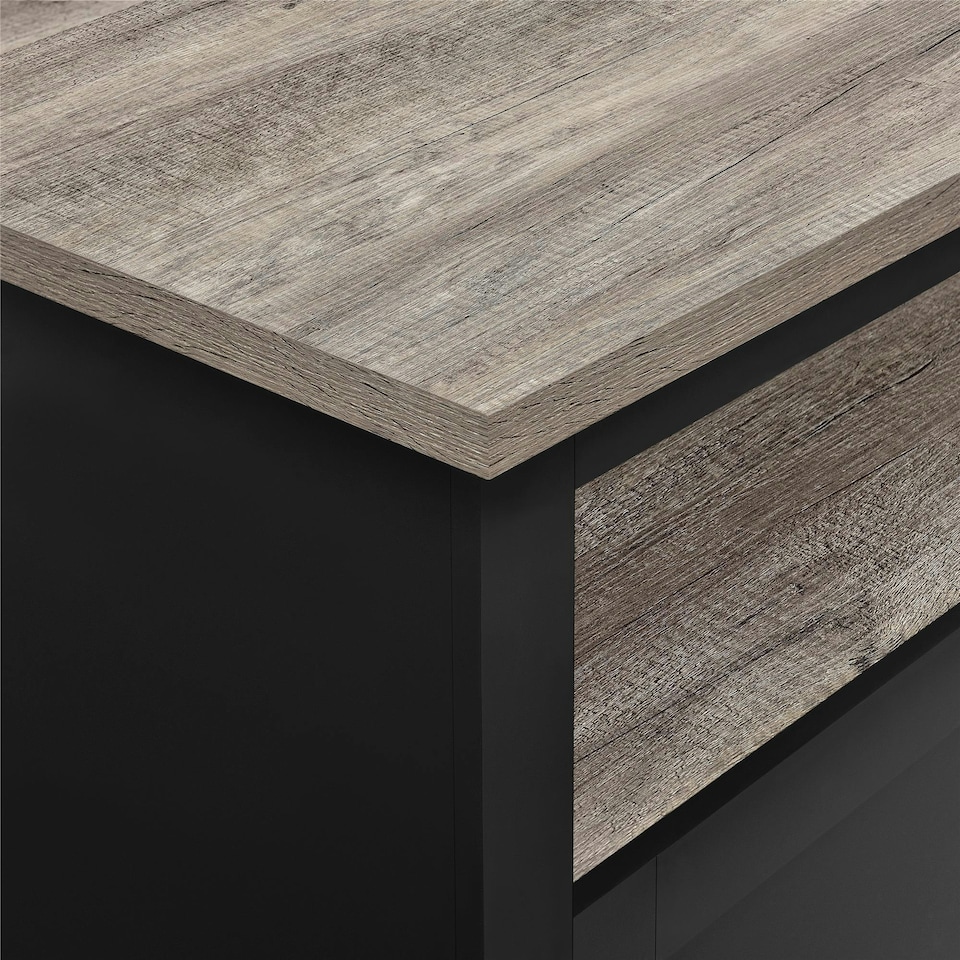 image 1 of Carver coffee table with 1 shelf in black Black | Black