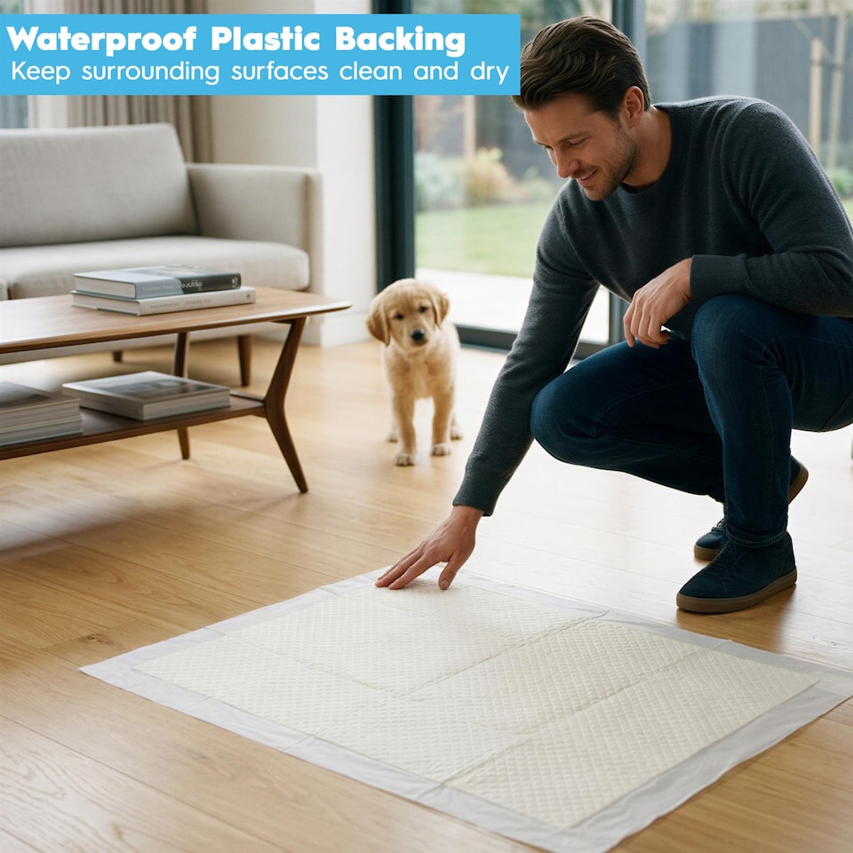 image 1 of Harbour Housewares 100x Disposable Puppy Training Pads - 60 x 60cm - Absorbent Puppy Training Pads Leak-Proof Pee Pads
