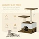 image 3 of PawHut Cat Tree Tower Kitten House Scratching Post with Mouse Toy Brown