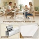 image 4 of HOMCOM Folding Dining with Steel Frame for Small Spaces, White
