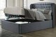 image 2 of 5ft King Size Velvet grey ottoman fabric upholstered buttoned storage gas lift up bed frame. Front lift up underbed storeage bed frame