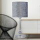 image 6 of First Choice Lighting Set of 2 Chrome Jewelled Table Lamp with Grey Crushed Velvet Shades Chrome | Grey