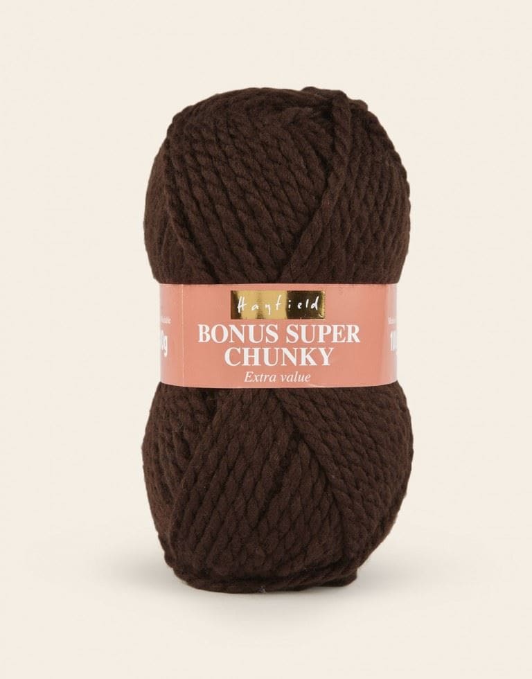 Hayfield Brown Bonus Super Chunky Yarn (Value Pack 10 x 100g Balls) For Crochet, Knitting - 82m per ball