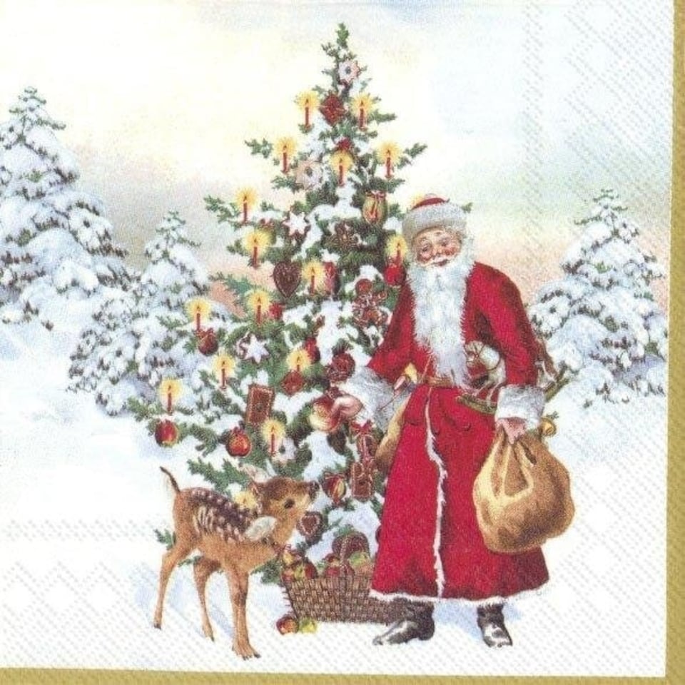 IHR Lunch Napkins V&B Annual Christmas Santa 33cm 3ply 20 Pack