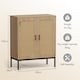 image 8 of Vonhaus Lena Rattan Effect Sideboard with 3 Storage Shelves