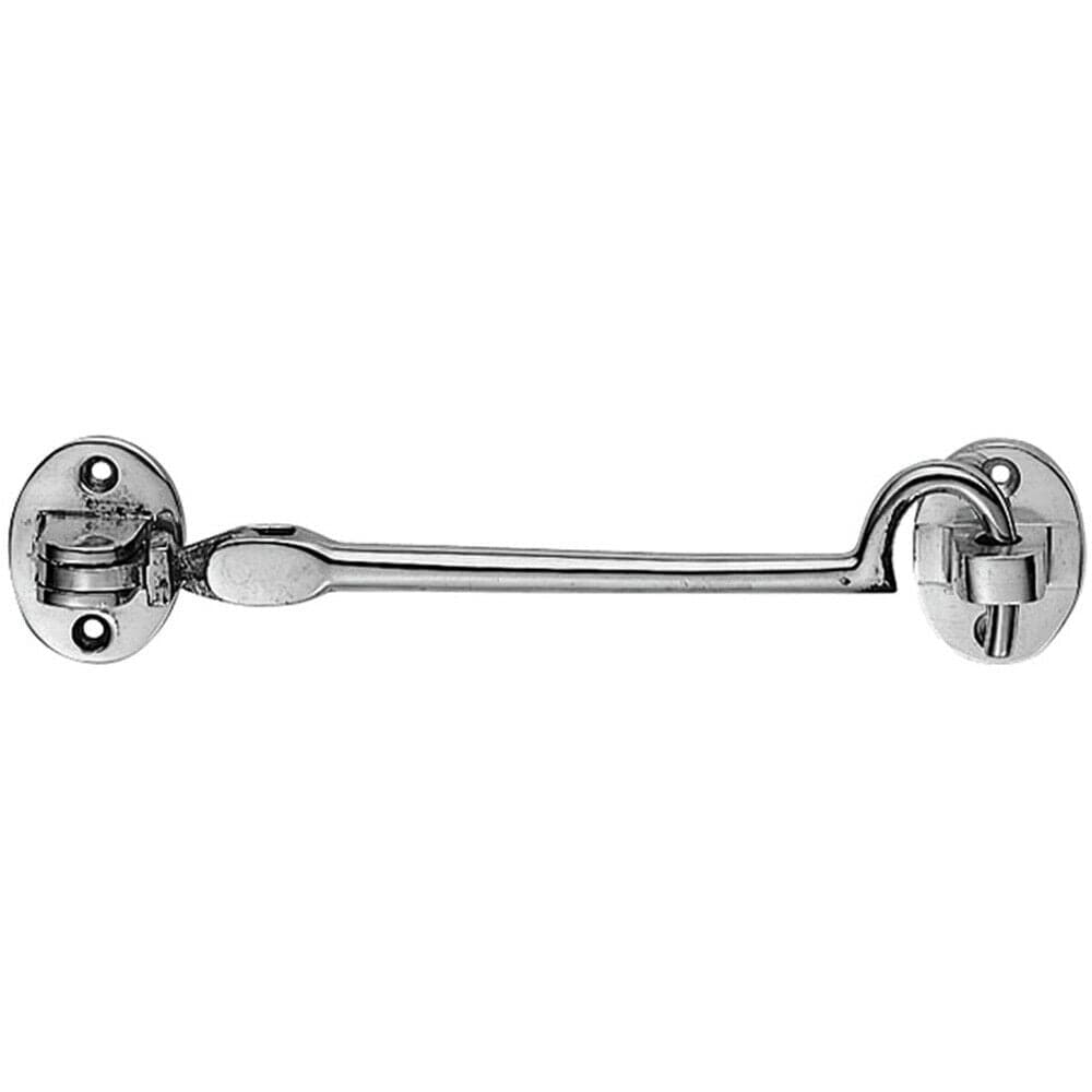 Loops Heavy Duty Cabin Hook & Eye Polished Chrome 152mm Arm Cabinet Hatch Lock