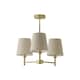 image 1 of ValueLights Kincaid 3 Arm Gold Chandelier Ceiling Light Taper Shades and Bulbs