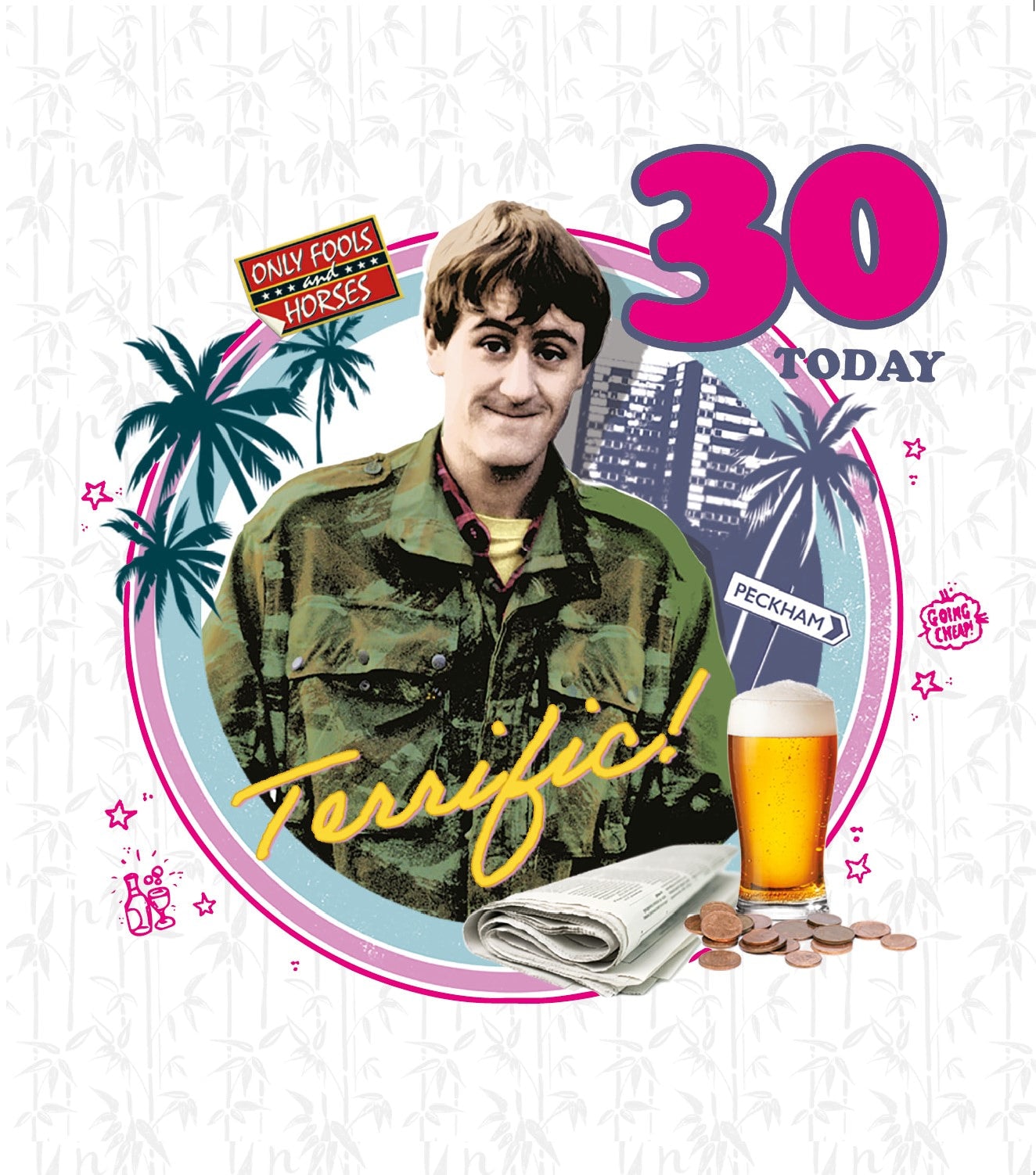 Only Fools And Horses Geburtstagskarte Zum 40. – OF008, Inkl. Blauem Geschenkpapier, 125 X 230 Mm