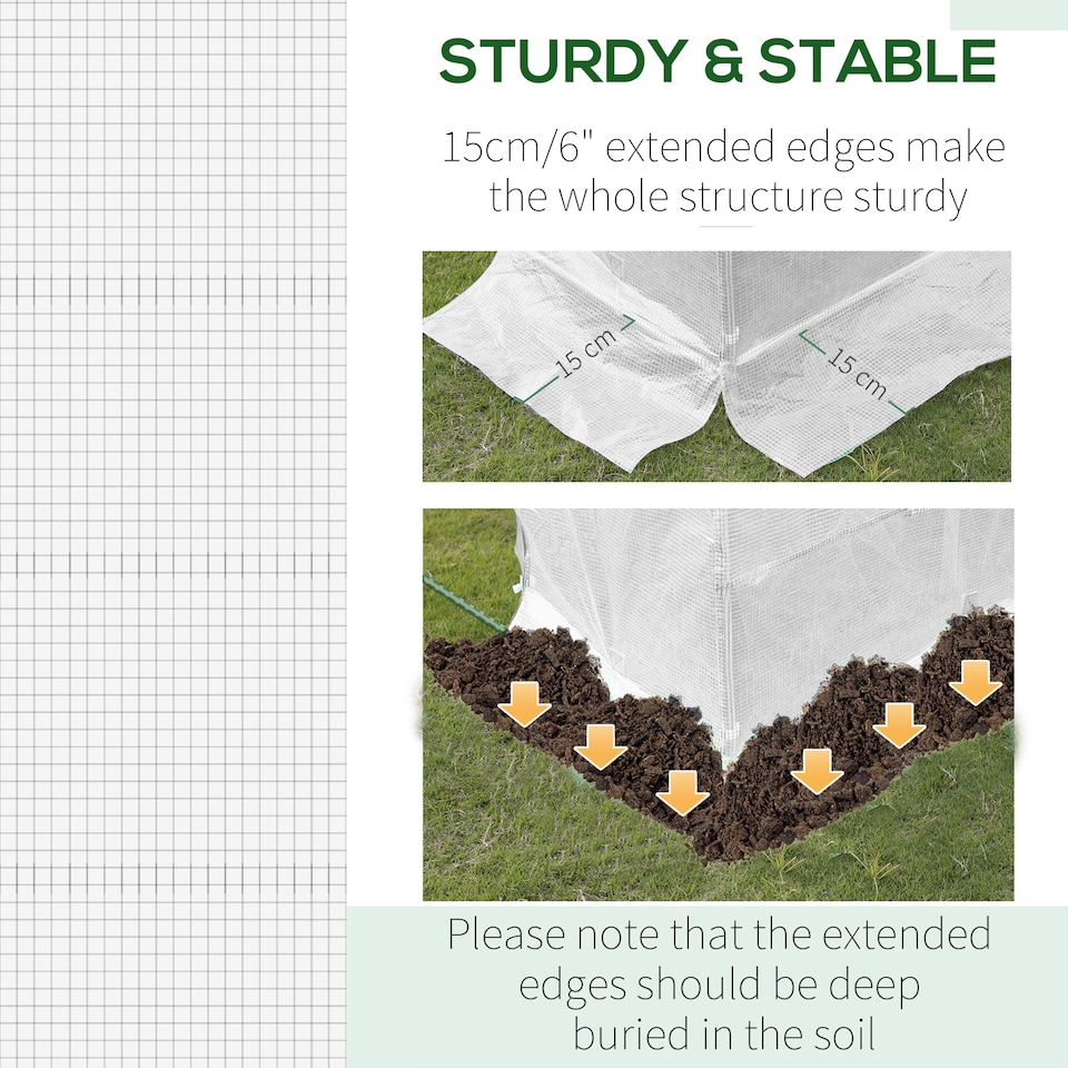 image 1 of Outsunny 3 x 2 x 2m Replacement Greenhouse Cover w/ Windows, White | White | White | 300L x 200W x 200H cm
