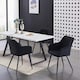 image 8 of Set of 6 Camden Modern Velvet Dining Chairs with Armrests, Quilted Design & Black Metal Legs Black