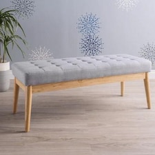 Grey Bench Wooden Frame Grey