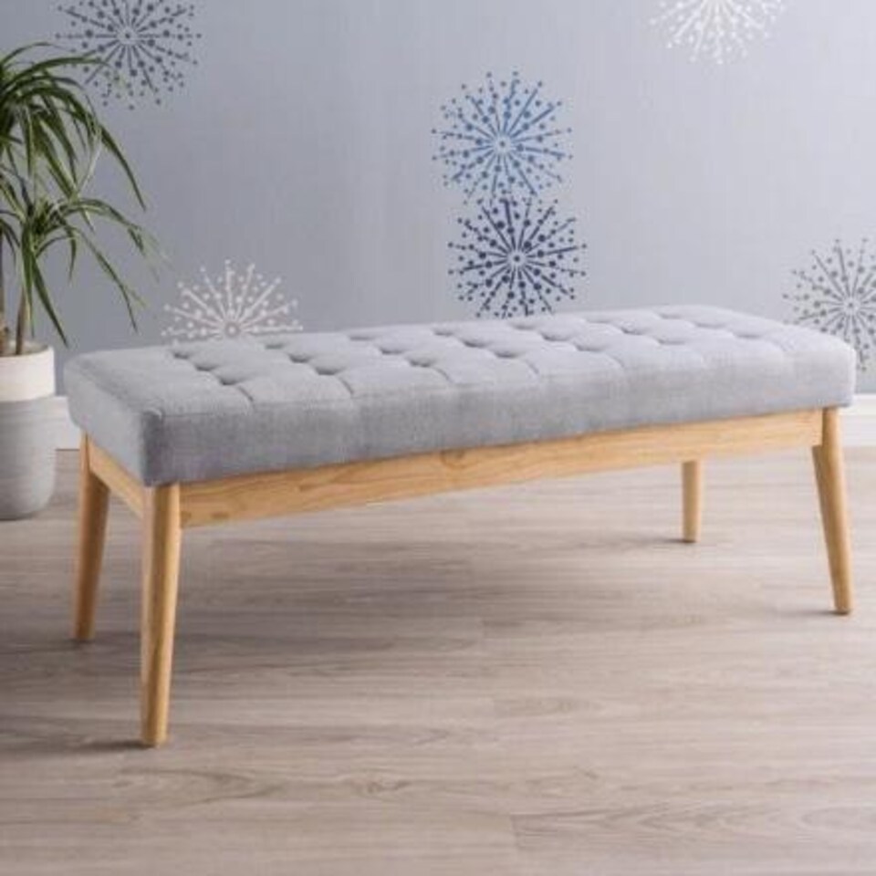 image 1 of Grey Bench Wooden Frame Grey