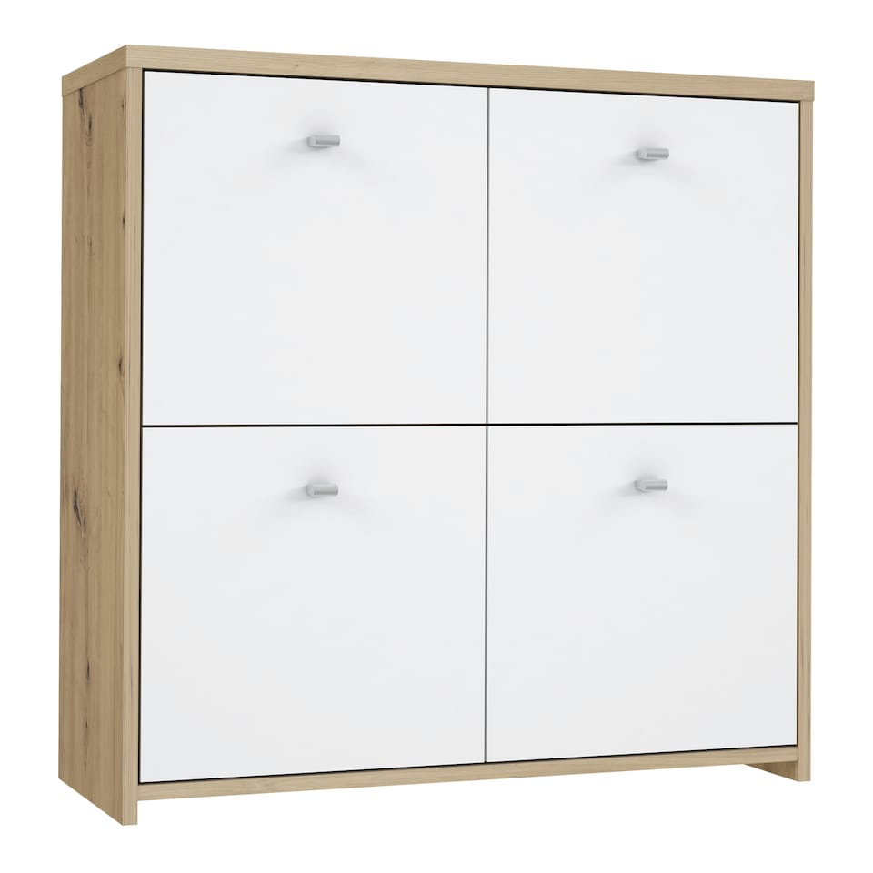 image 1 of Best Chest Storage Cabinet with 4 Doors in Artisan Oak/White