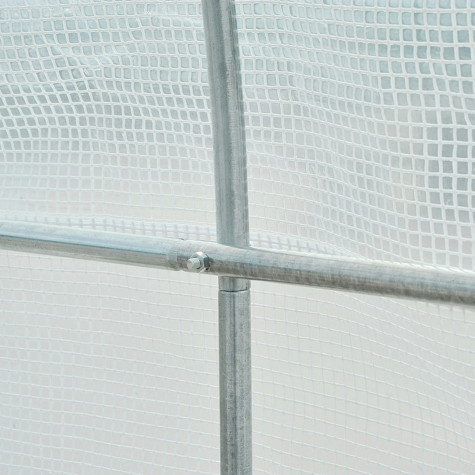 image 1 of Outsunny Large Walk-in Greenhouse Poly Tunnel Galvanised Garden Plants Grow Tent
