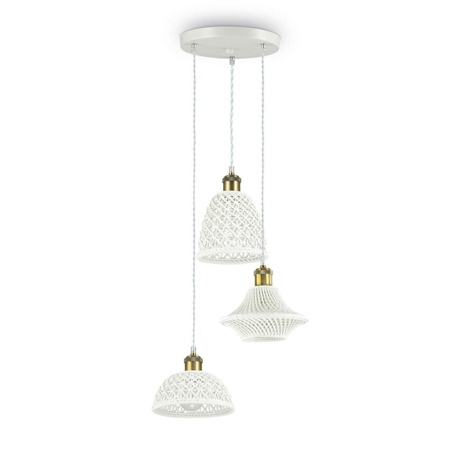 image 1 of Lugano 3 Light Cluster Ceiling Pendant White