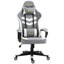 Vinsetto Racing Gaming Chair with Lumbar Support, Grey White