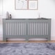 image 2 of Vida Designs Chelsea Radiator Cover Painted MDF Slatted Cabinet, Grey, 172cm
