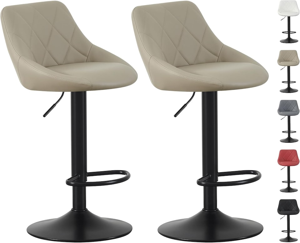 image 1 of MCC Direct Set of 2 Height Adjustable Bar Stool Kitchen Breakfast Chairs Stanley
