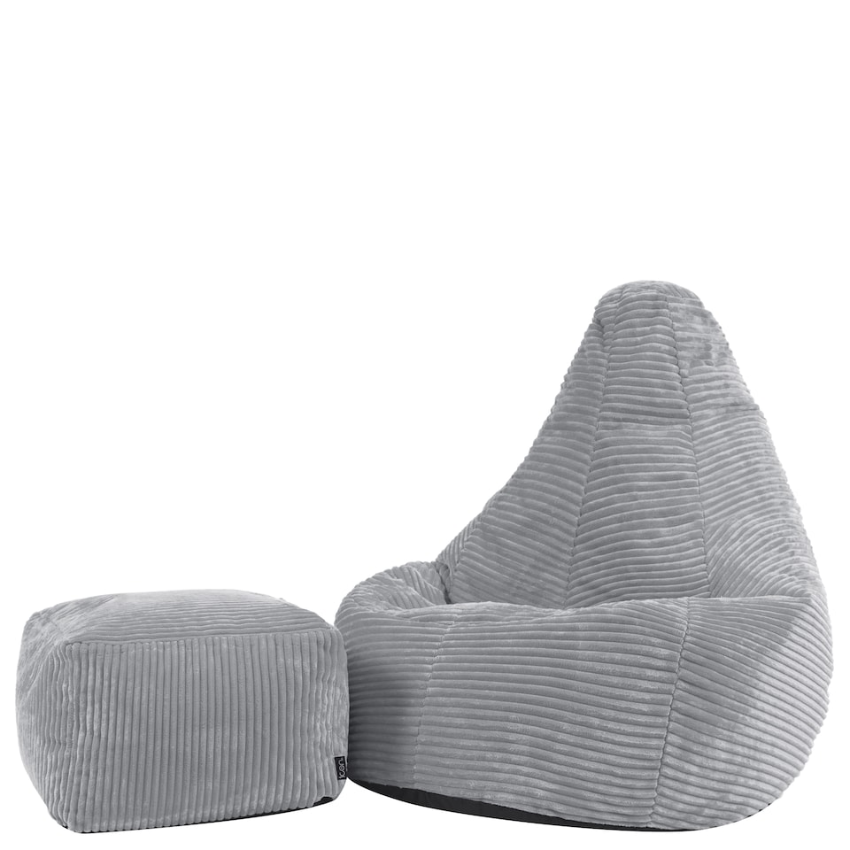 image 1 of Icon Kids High Back and Footstool, Jumbo Cord, Grey