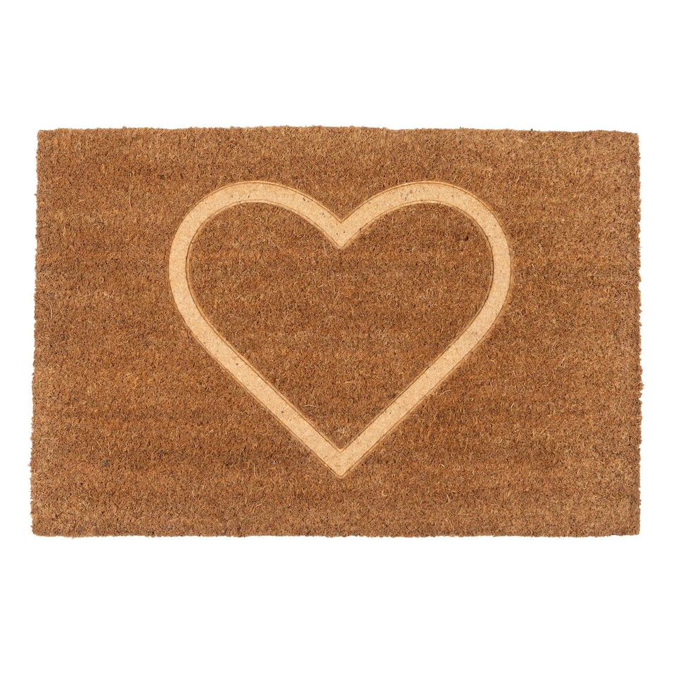 image 1 of Nicola Spring Coir Door Mat - 60 x 40cm - Embossed Heart